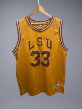 Shaquille O'Neal LSU Tigers #33 True School Authentics 1990 Throwback Basketball